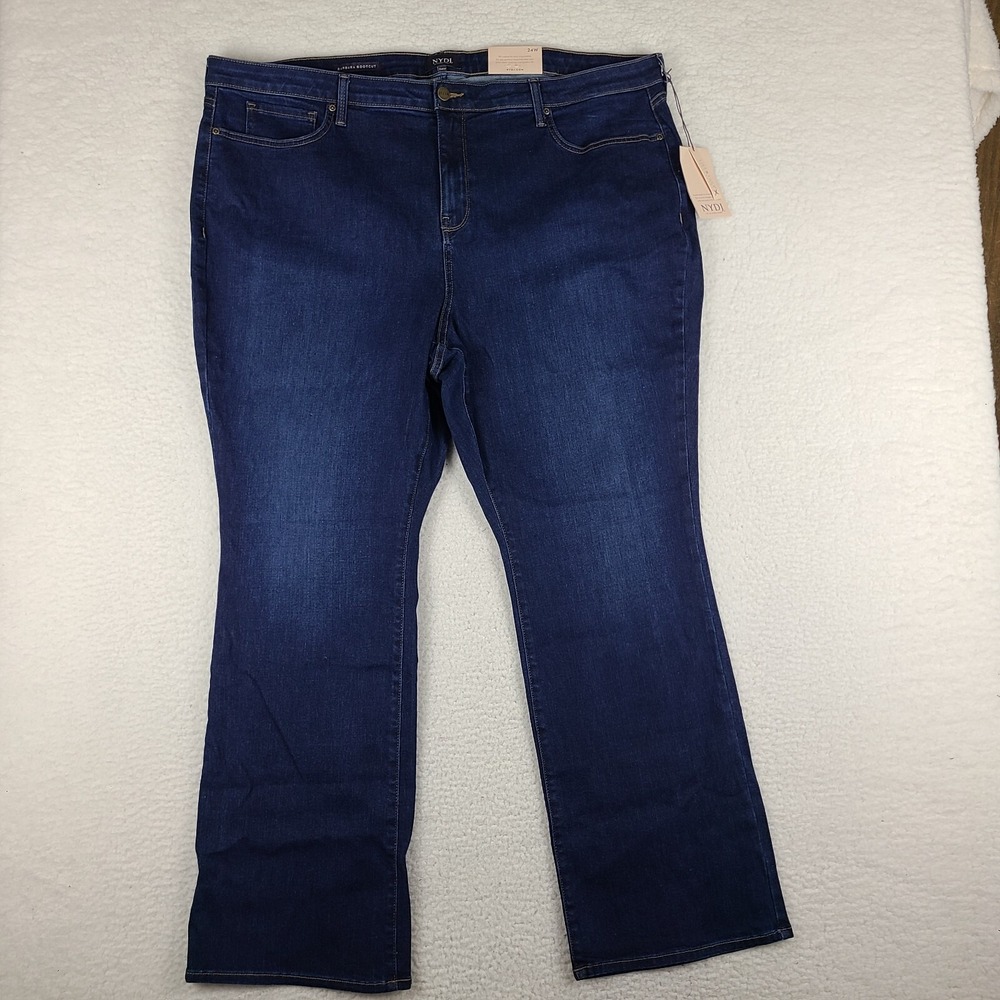 NYDJ Not Your Daughter‎ Jeans Womens Plus Size 24W Blue Barbara Boot Cut NWT NEW
